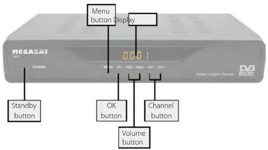MEGASAT POWER Standby button Menu button Display OK button Channel button Volume button DV3 Digital Audio Processor