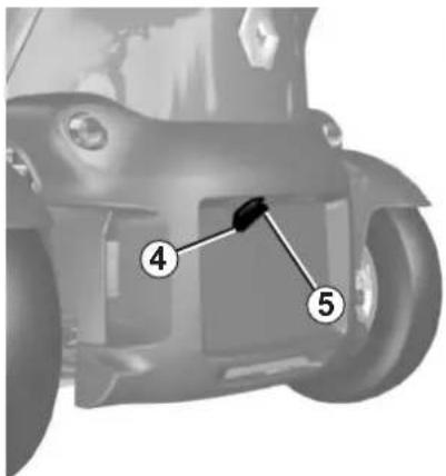 Diagram of a car front view with numbered points (4 and 5) indicating specific parts of the body.