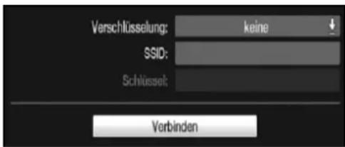 Verschlüsselung: keine SSID: Schlüssel: Verbinden