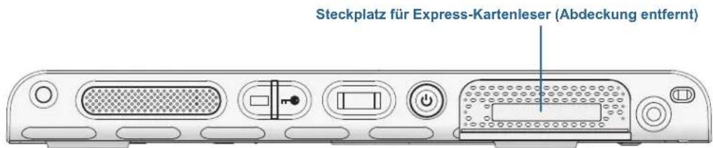 Steckplatz für Express-Kartenleser (Abdeckung entfernt)