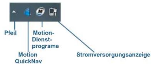 Pfeil Motion-Dienst-programe Motion QuickNav Stromversorgungsanzeige