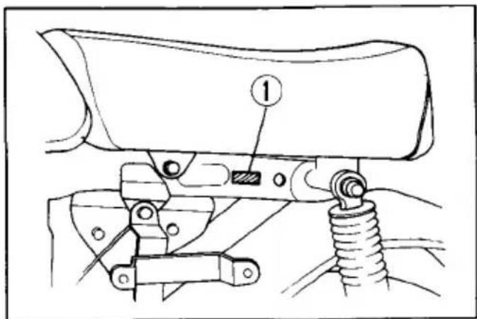 Technical diagram showing mechanical assembly with labeled component '1' and connection points