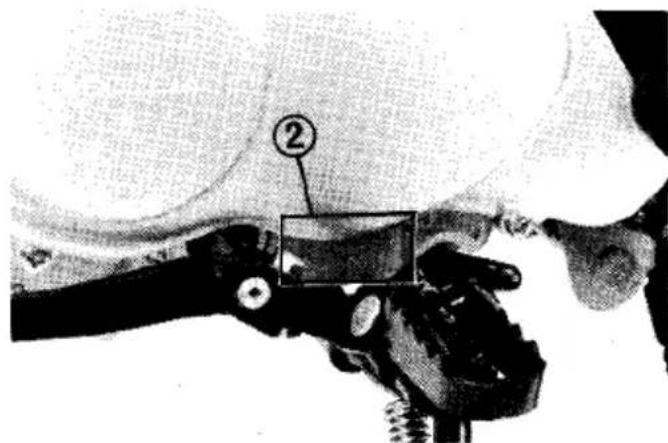 Medical or anatomical diagram showing a labeled mechanical component with circled number 2 and a rectangular box highlighting a specific area.