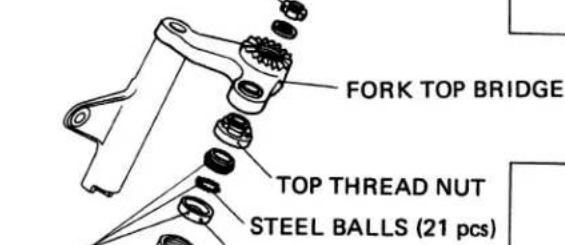 FORK TOP BRIDGE TOP THREAD NUT STEEL BALLS (21 pcs)