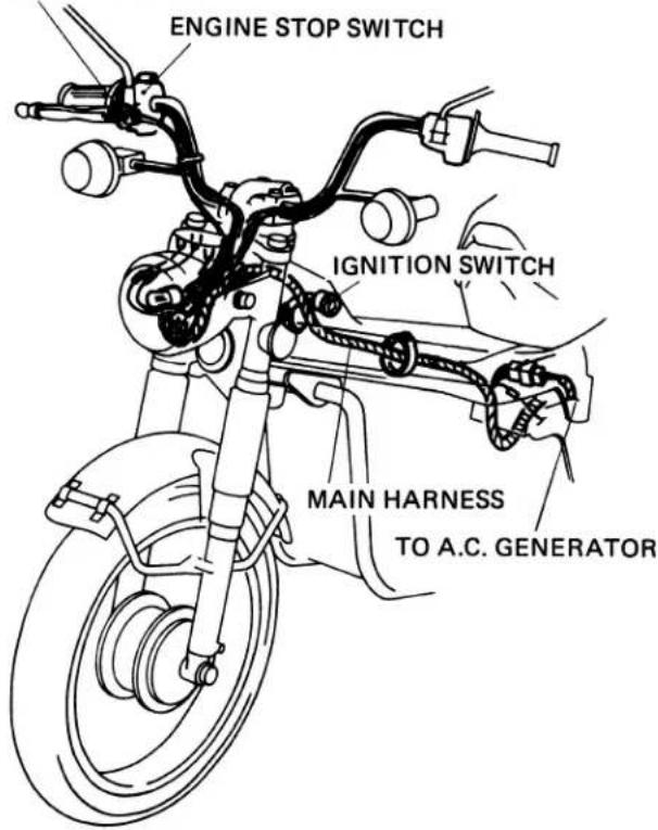 ENGINE STOP SWITCH IGNITION SWITCH MAIN HARNESS TO A.C. GENERATOR