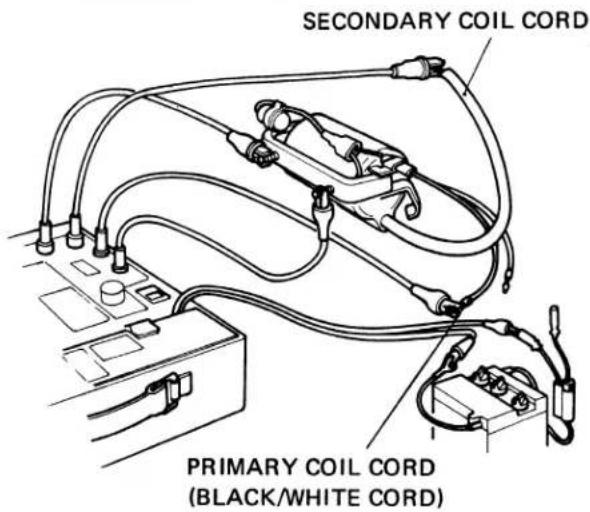 SECONDARY COIL CORD PRIMARY COIL CORD (BLACK/WHITE CORD)