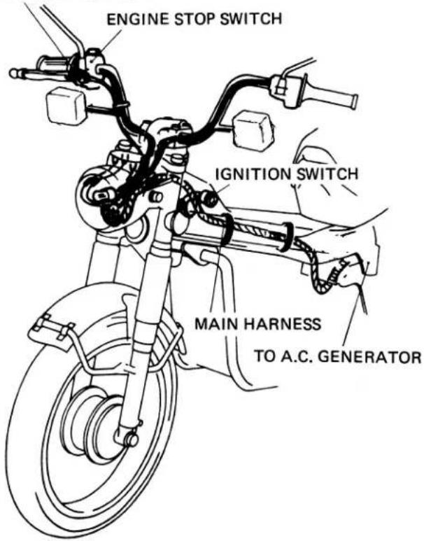 ENGINE STOP SWITCH IGNITION SWITCH MAIN HARNESS TO A.C. GENERATOR