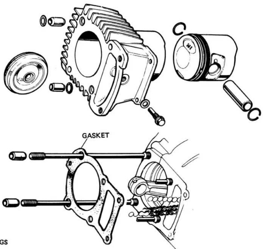 Honda CT90 (1979) - CYLINDER/PISTON - 1