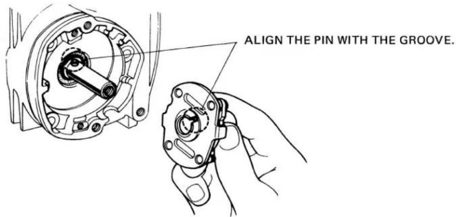 ALIGN THE PIN WITH THE GROOVE.