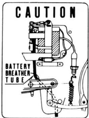 CAUTION BATTERY BREATHER TUBE