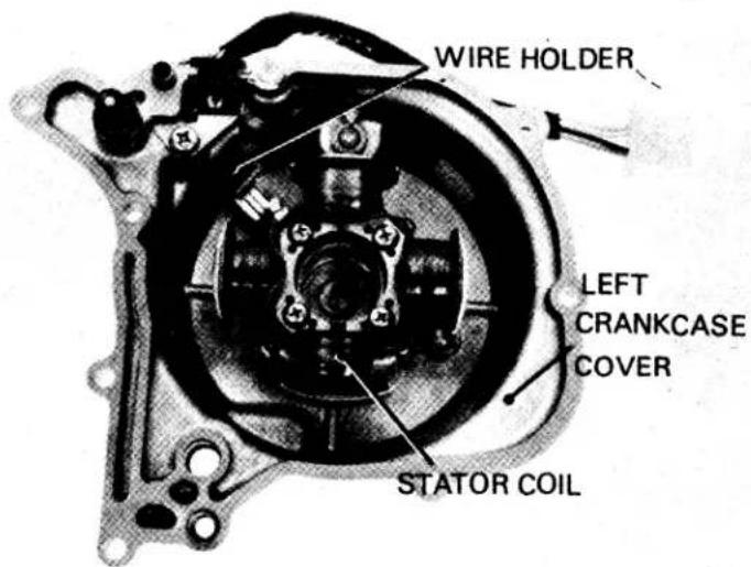 WIRE HOLDER LEFT CRANKCASE COVER STATOR COIL