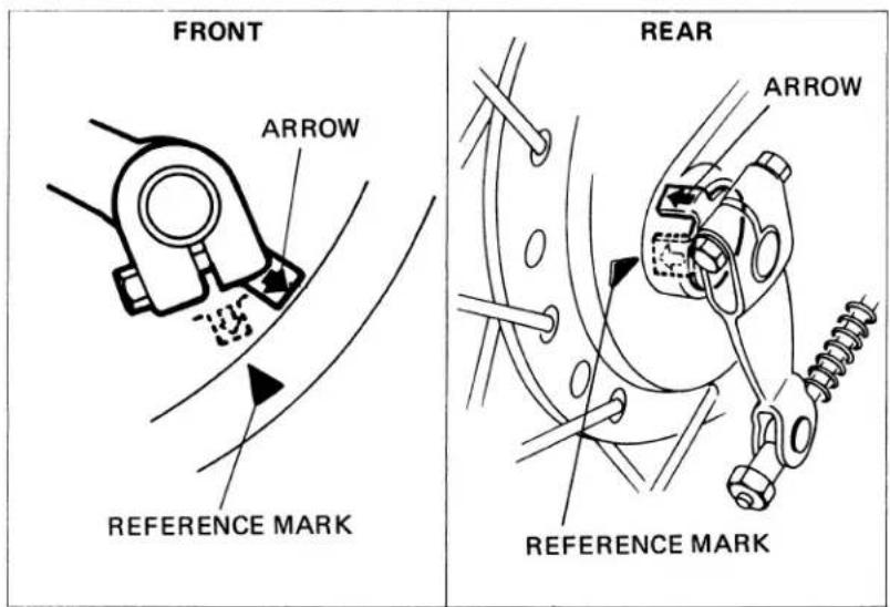FRONT ARROW REFERENCE MARK REAR ARROW REFERENCE MARK