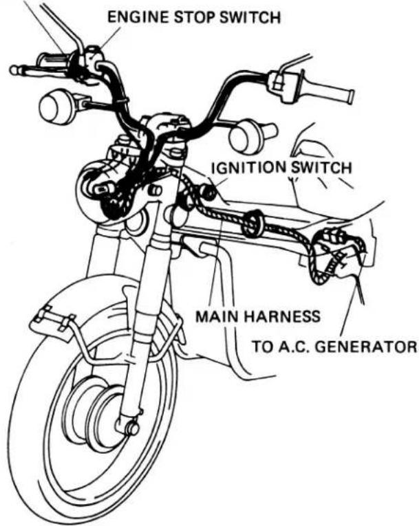 ENGINE STOP SWITCH IGNITION SWITCH MAIN HARNESS TO A.C. GENERATOR