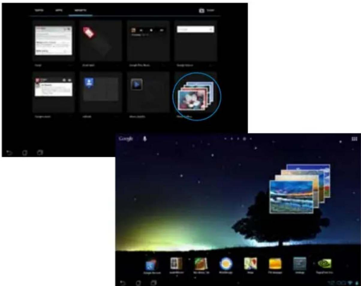 Screenshot of a macOS desktop showing app icons and a blank space with images, likely for navigation or settings.