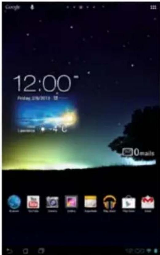Google 12:00" Friday 27/6/2018 12:00 Temperature +4°C 0mails