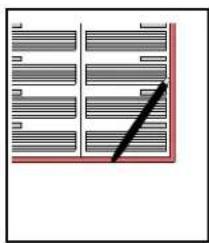 Pure diagram of a grid layout with a black diagonal line, no text or symbols present