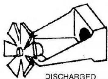 Diagram of a discharged mechanical component with no visible text or symbols