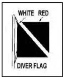 WHITE RED DIVER FLAG