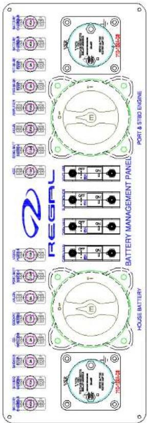 RECAI BATTERY MANAGEMENT PANEL PORT & STRD ENGINE. HOUSE BATTERY