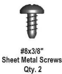 #8x3/8" Sheet Metal Screws Qty. 2