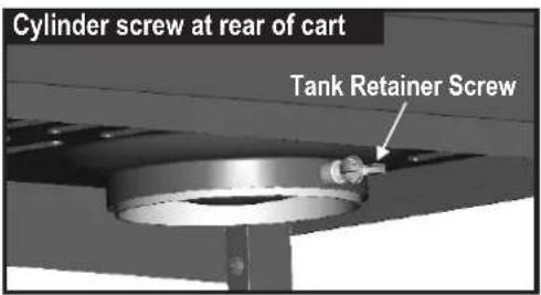 Cylinder screw at rear of cart Tank Retainer Screw