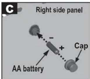 Right side panel AA battery + Cap
