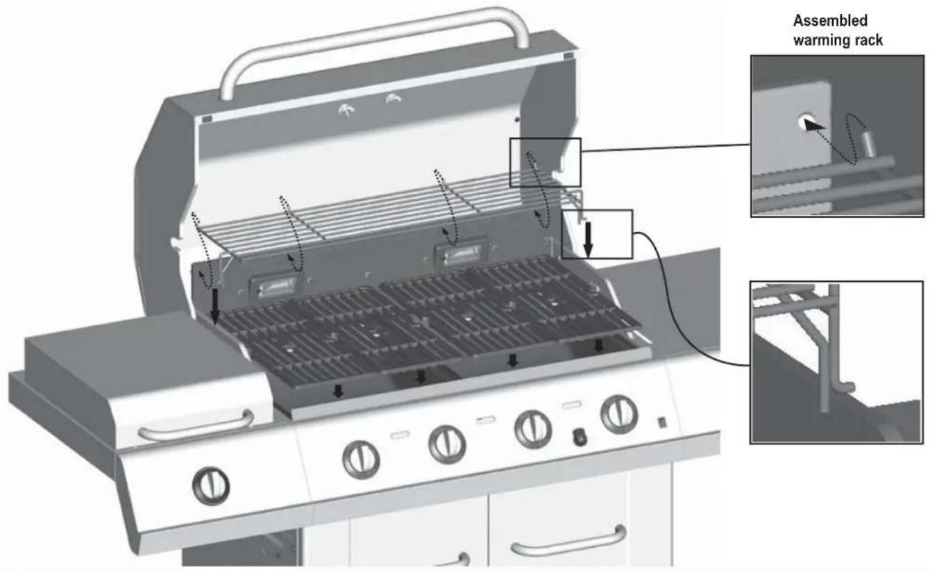 Assembled warming rack