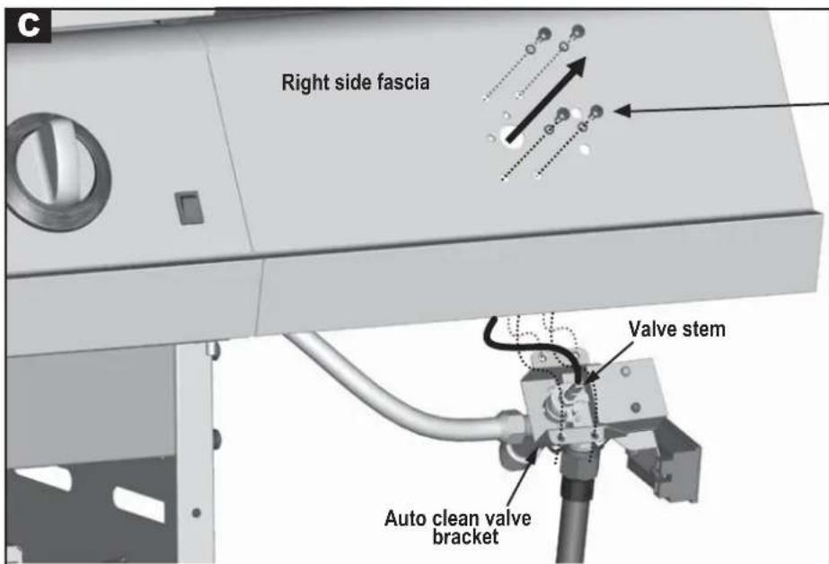 Right side fascia Valve stem Auto clean valve bracket