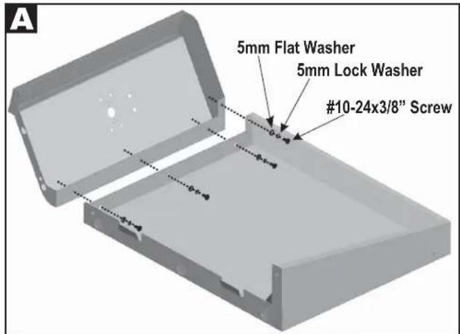 A 5mm Flat Washer 5mm Lock Washer #10-24x3/8" Screw