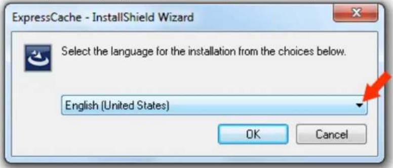 ExpressCache - InstallShield Wizard Select the language for the installation from the choices below. English (United States) OK Cancel