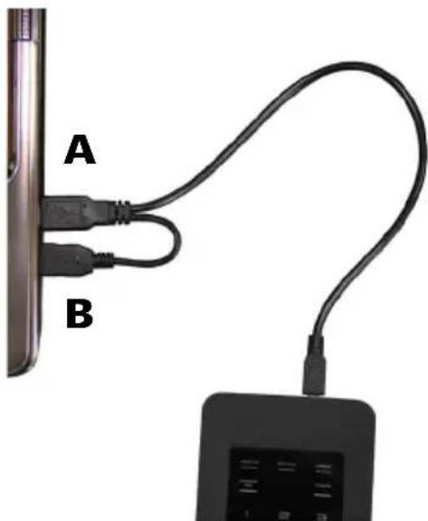 A B