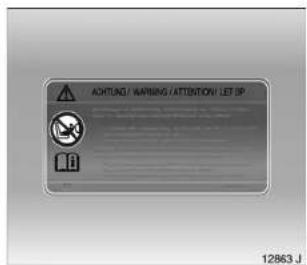 ADITLAG / WARNING / ATTENTION LET UP 12863 J