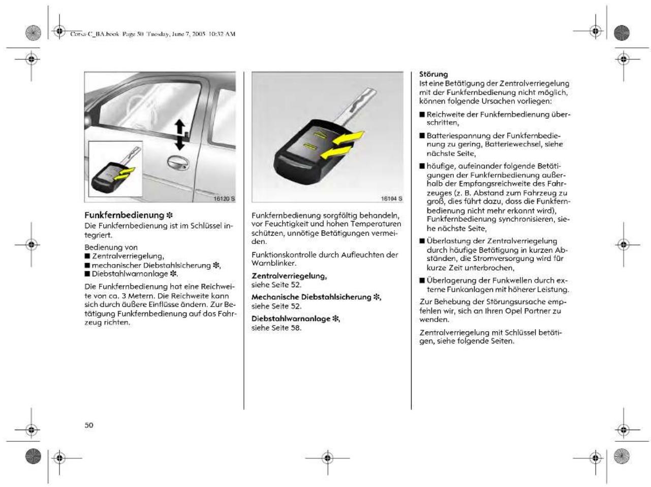 OPEL Combo (2005) - Hinweise - 8