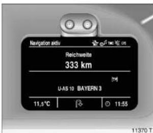 Navigation activ Reichweite 333 km U-AS 10 BAYERN 3 11,5°C 11:55 11370 T.