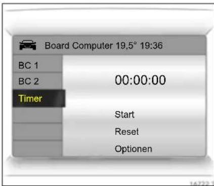 Board Computer 19,5° 19:36 BC 1 BC 2 Timer 00:00:00 Start Reset Optionen