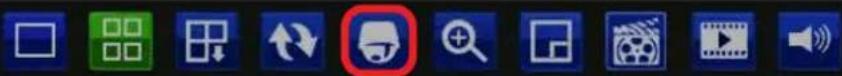 Toolbar with application icons and a red circular icon highlighting a security or security symbol