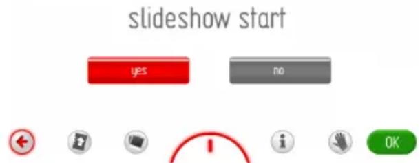 slideshow start yes no OK