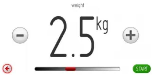 weight 2.5kg - + START