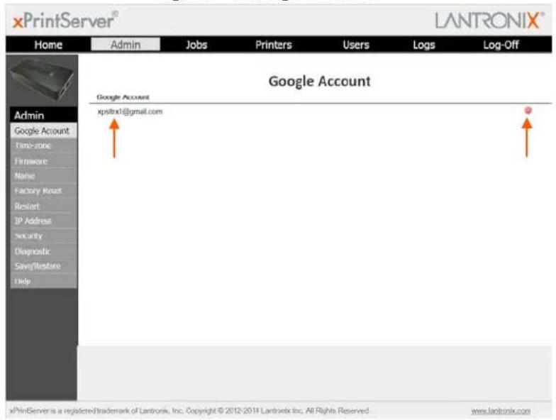 xPrintServer® LANTRONIX® Home Admin Jobs Pirters Users Logs.Log-Off Google Account Google Account xpsbxt1@gmail.com xPrintServer is a registered trademark of Lantronix, Inc. Copyright © 2012-2014 Lantronix Inc. All Rights Reserved. www.xprintonix.com