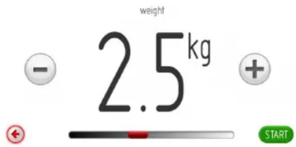weight - 2.5kg + START