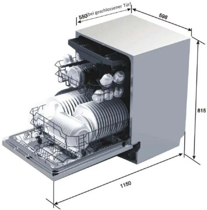 550 (bei geschlossener Tür) 598 815 1150