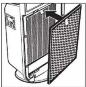 Diagram of a server rack with a mesh fan and ventilation grilles (no text or symbols)