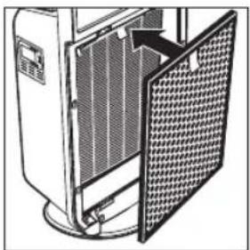 Diagram of a server rack with ventilation grilles and a door, showing no text or symbols