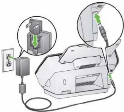 KODAK ScanMate i1180L - Anschließen des Netzteils und des USB-Kabels - 1