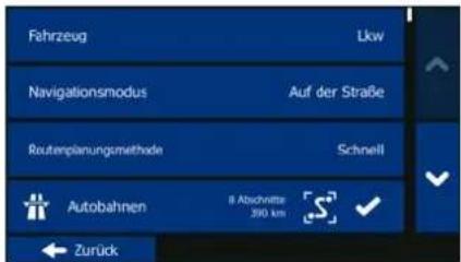 BLAUPUNKT Travel Pilot 54 1081234550001 - Ändern der bei der Routenplanung verwendeten Straßenarten - 3