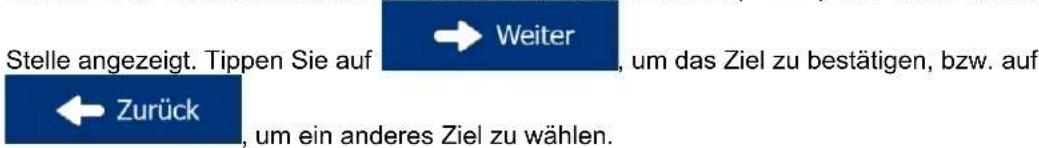 BLAUPUNKT Travel Pilot 54 1081234550001 - Eine Vollbildkarte mit dem ausgewählten Punkt in der Mitte erscheint. Tippen Sie ggf. auf eine - 1