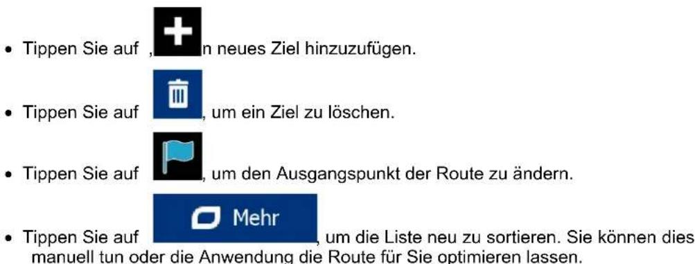 BLAUPUNKT Travel Pilot 54 1081234550001 - Die Liste der Ziele bearbeiten (Route bearbeiten) - 5
