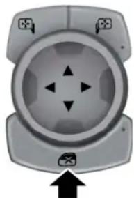 Close-up of a gray mechanical component with a circular dial and directional arrows, no visible text or symbols.
