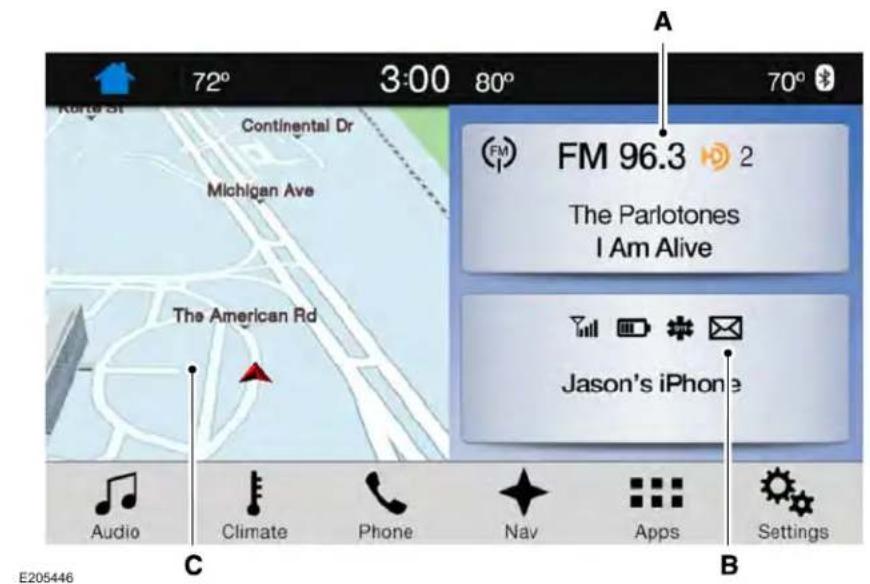 A 72° 3:00 80° 70° Kurta St Continental Dr Michigan Ave The American Rd FM 96.3 2 The Parlotones I Am Alive Jason's iPhone Audio Climate Phone Nav Apps Settings C B E205446