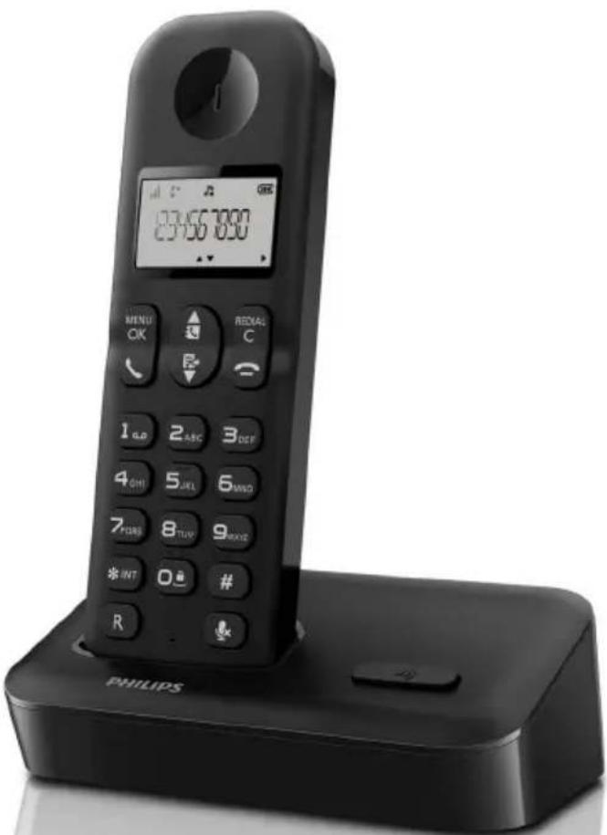 PHILIPS 237567890 MENU OK REDAI C 1 G.P 2 ABC 3 DEF 4 QIH 5 JEL 6 MNG 7 QRS 8 TUV 9 MX12 * INT 0 # R -